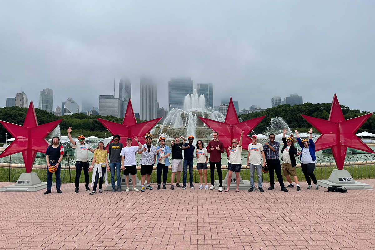 Fetch Rewards team photo at Buckingham Fountain