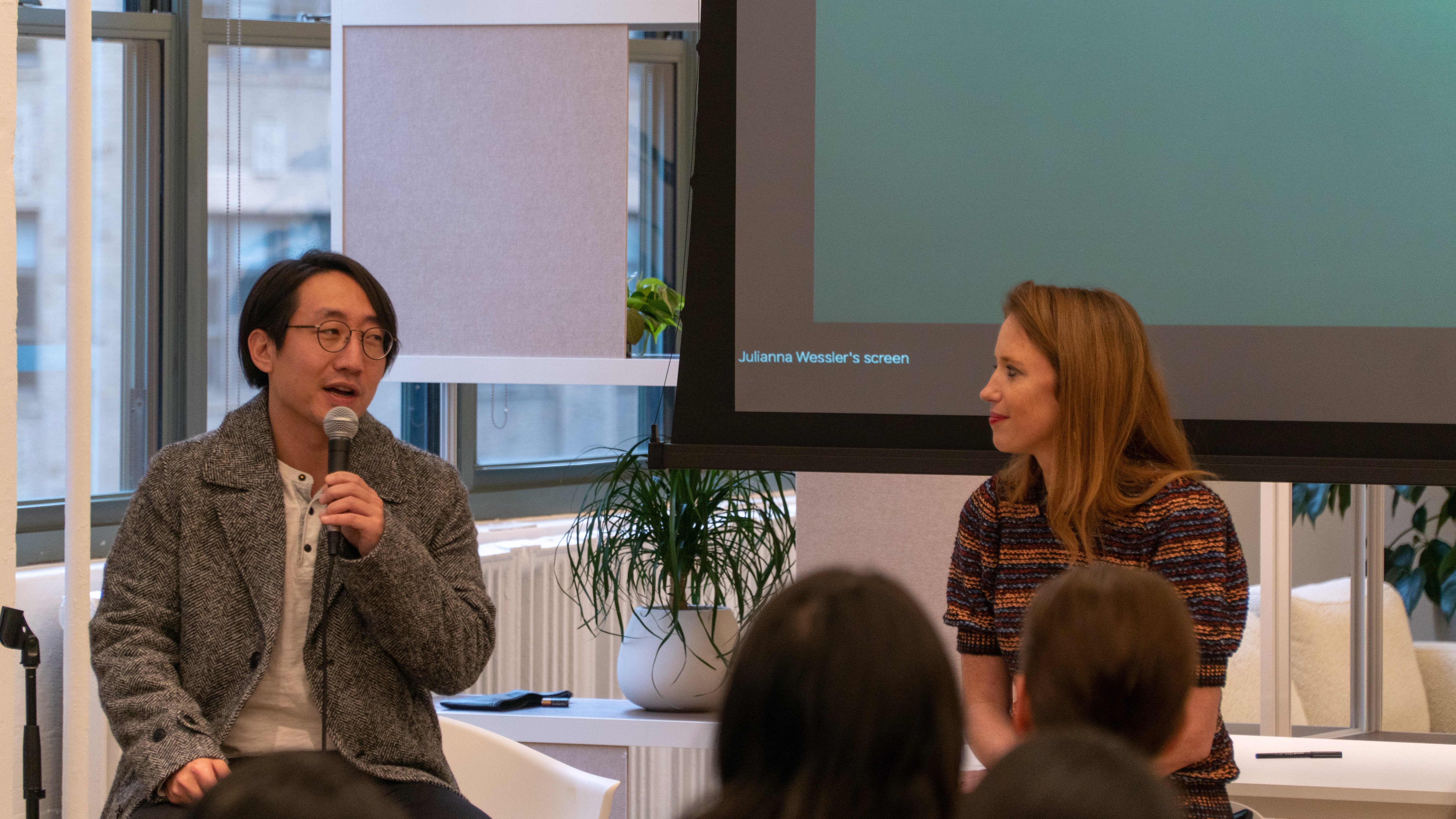 Jason Lee and Kate Ryder presenting at a Maven Clinic event