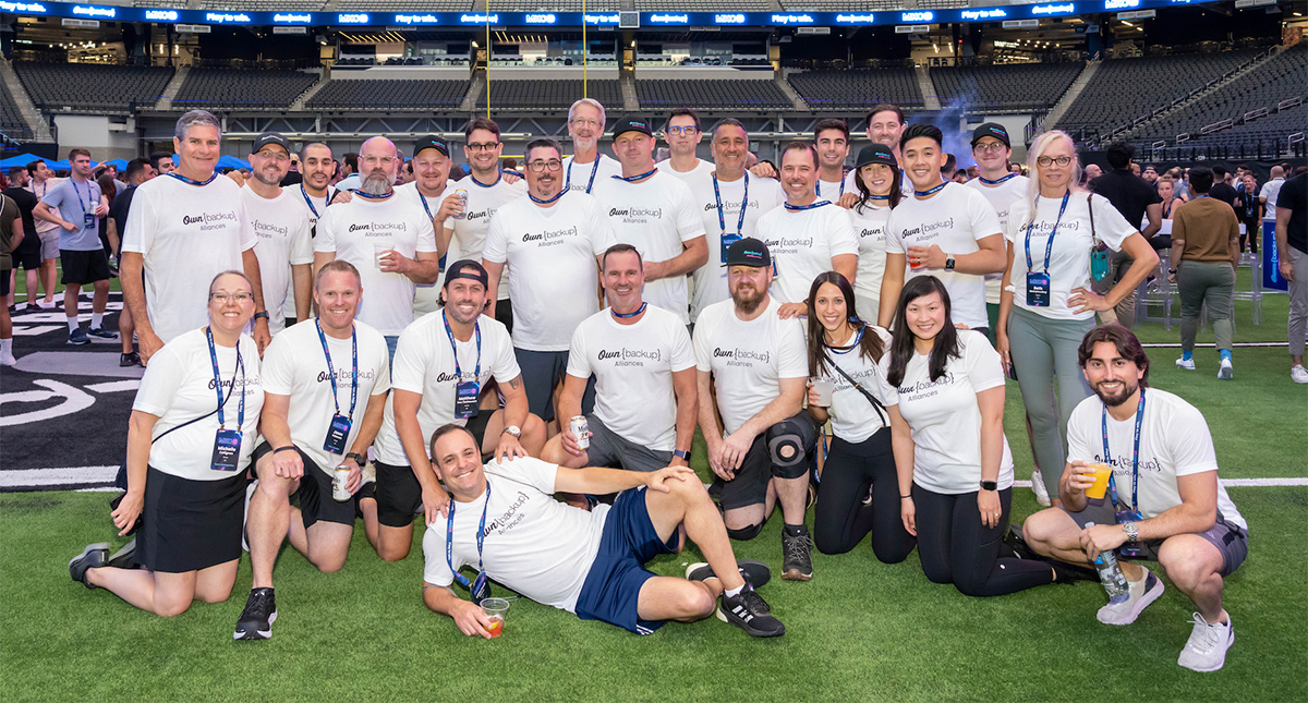 OwnBackup team photo at a soccer game