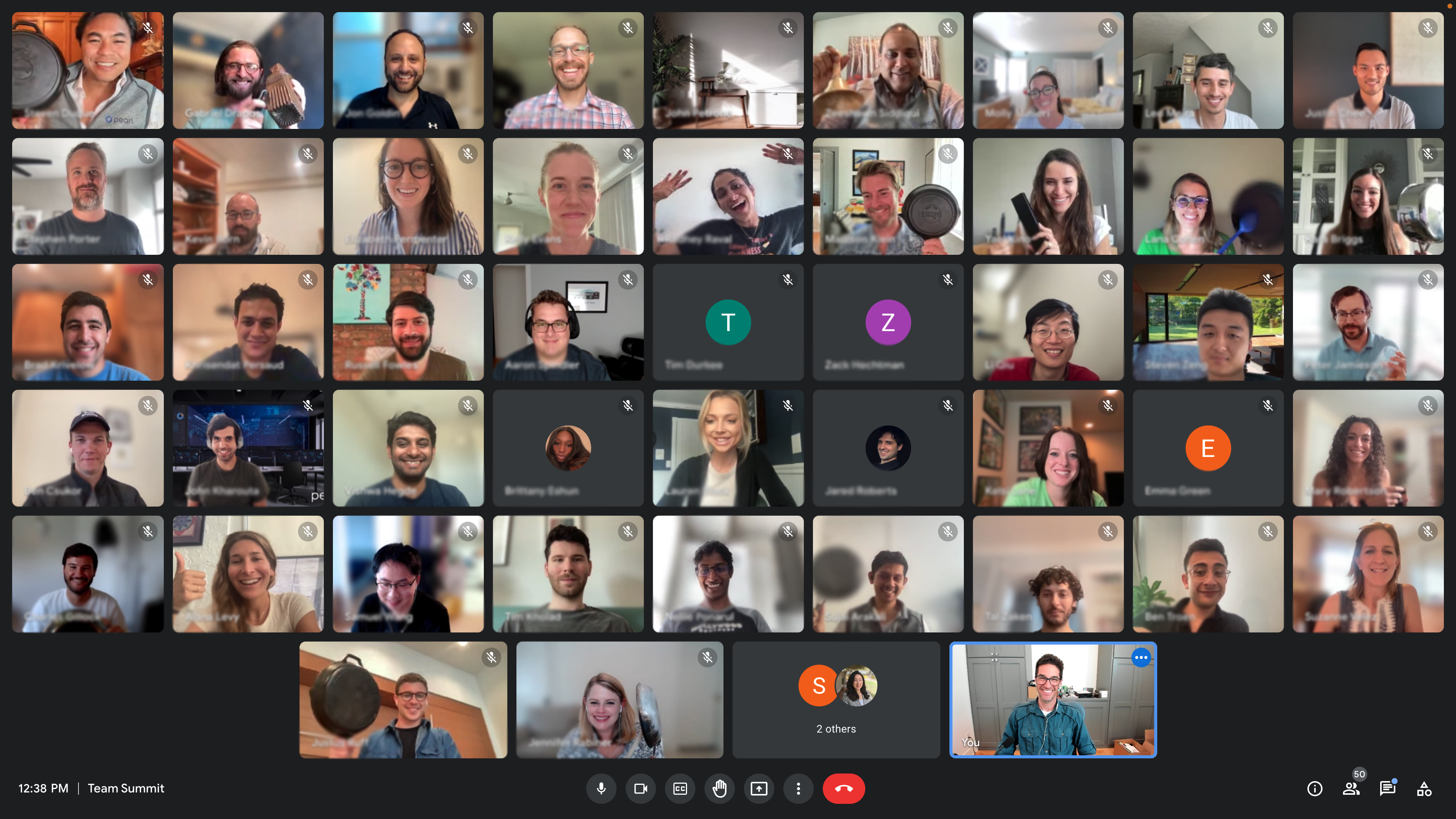 A large group of Pearl Health employees on a Zoom call.