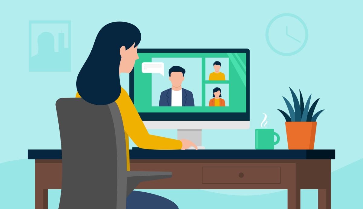 An illustration of a remote meeting