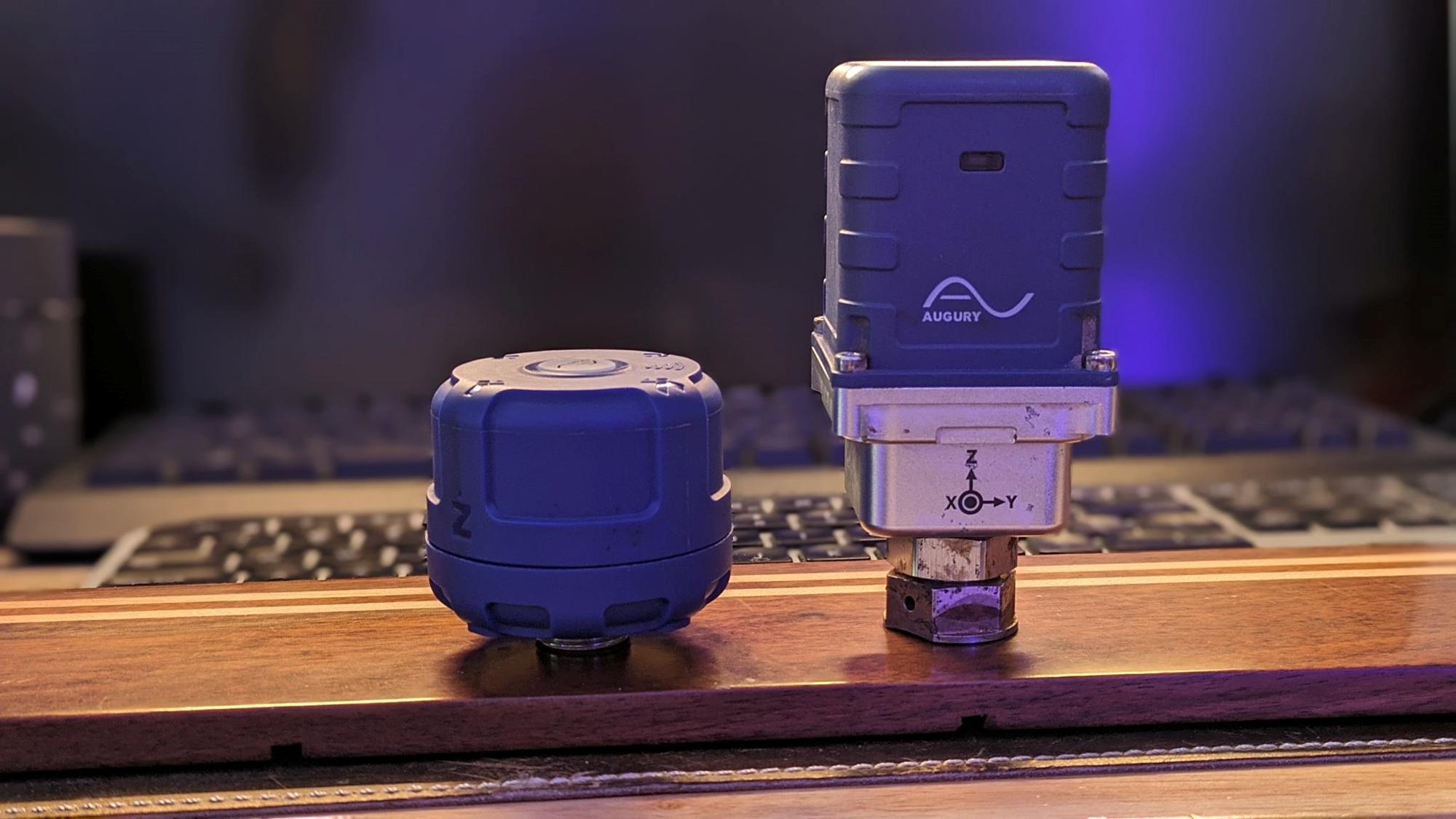 Augury’s hardware — two small, modular machine monitoring devices.