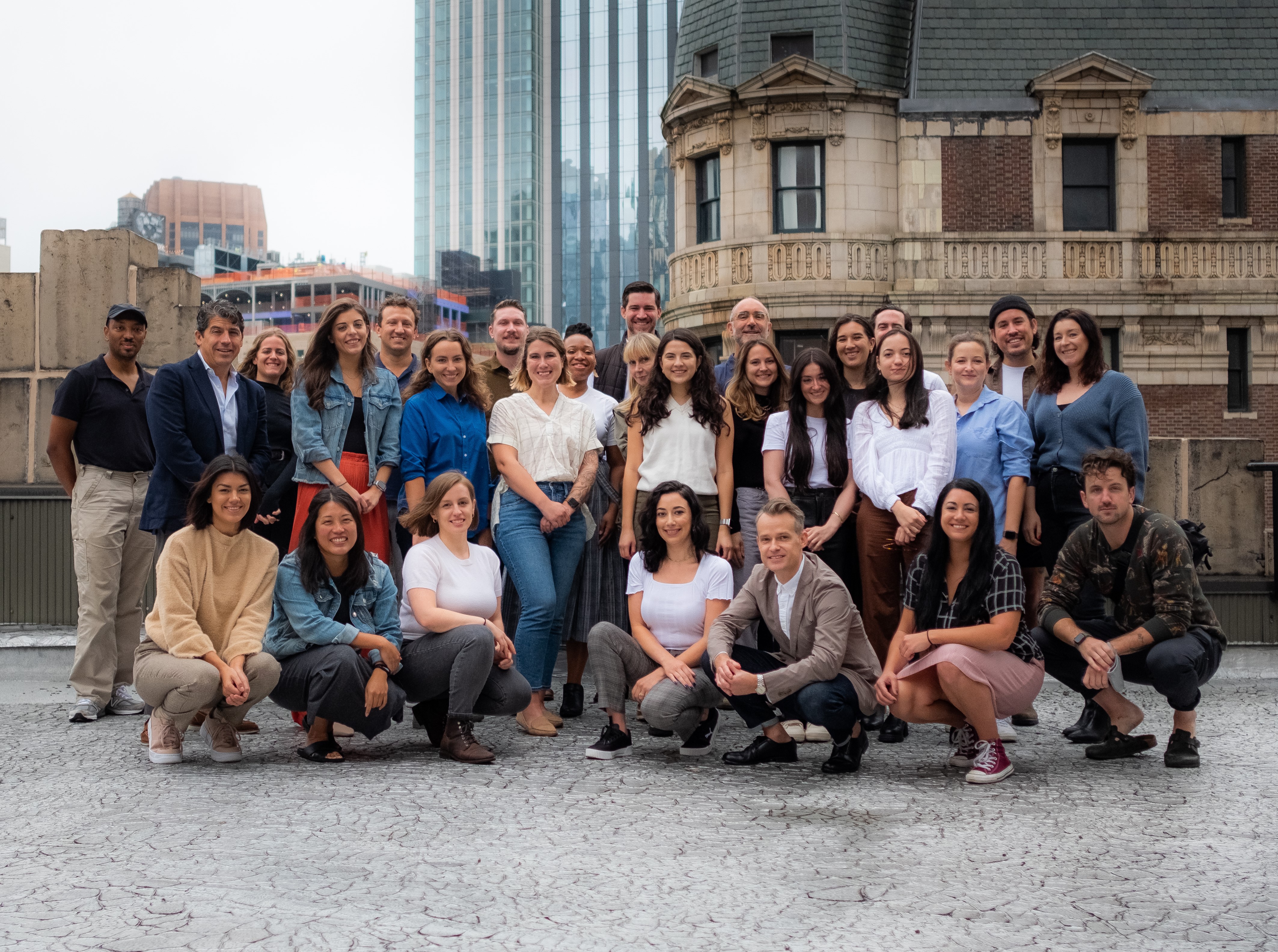 Mack Weldon's team on their office rooftop