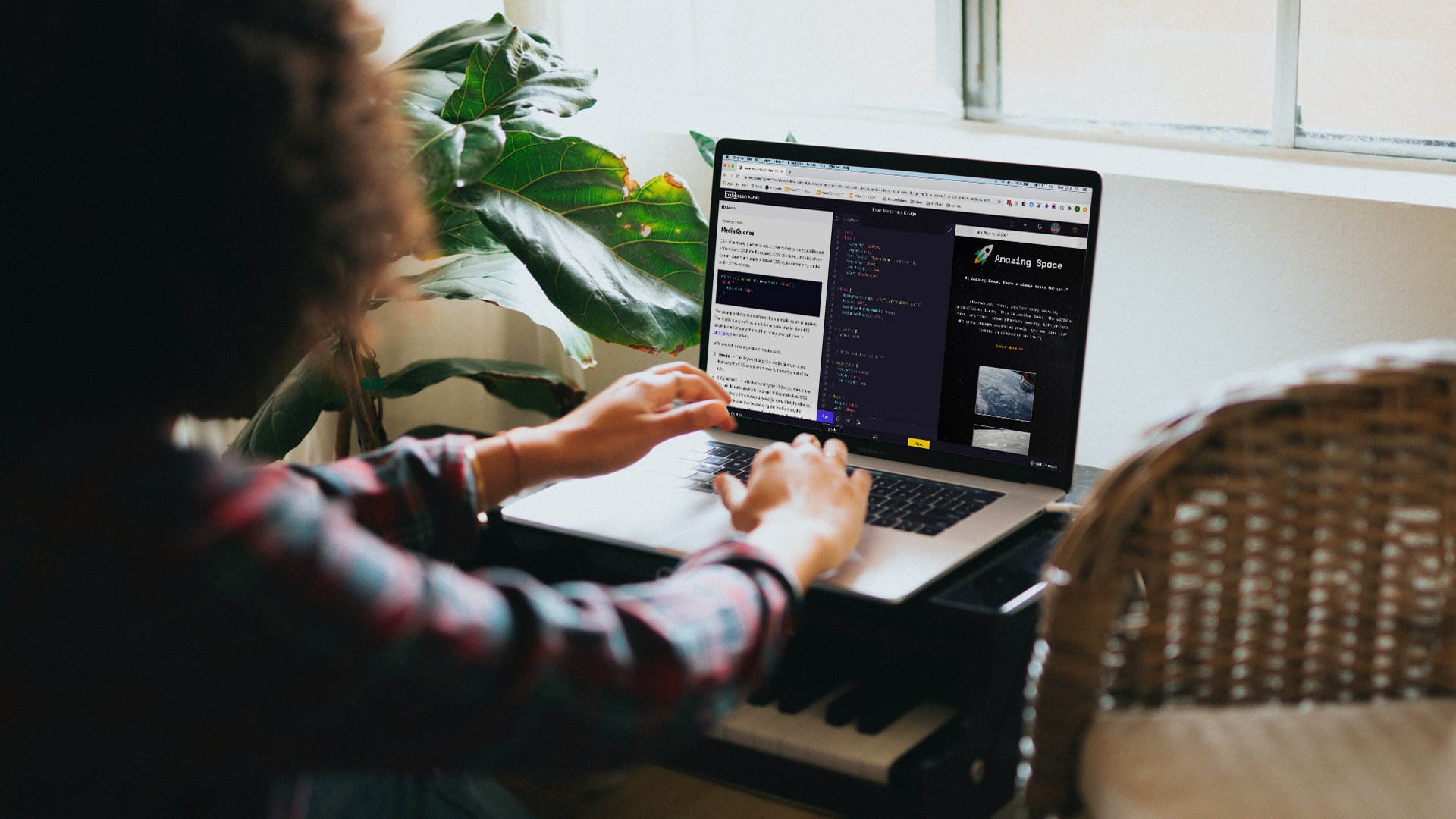 Codecademy Student on Laptop